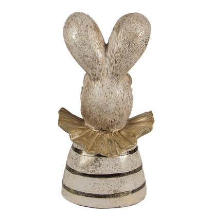 Påskdekoration Kanin 20 Cm Vitguld Färgad Polyresin
