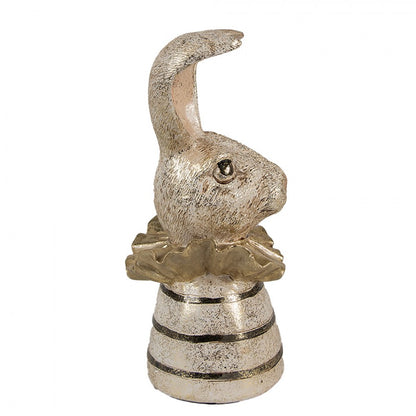 Påskdekoration Kanin 20 Cm Vitguld Färgad Polyresin
