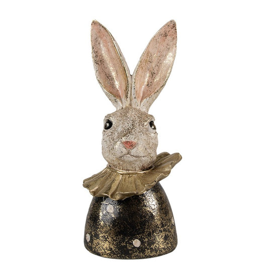 Påskdekoration Kanin 23 Cm Vitguld Färgad Polyresin