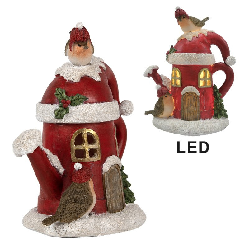 Juldekoration Inomhus Fåglar på vattenkanna LED 13x10x16 cm