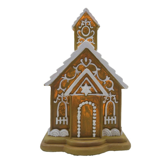 Juldekoration Inomhus Hus med LED Brun Vit 9x9x14 cm