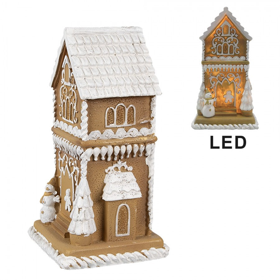 Juldekoration Inomhus hus med LED Brun Vit 8x8x15 cm
