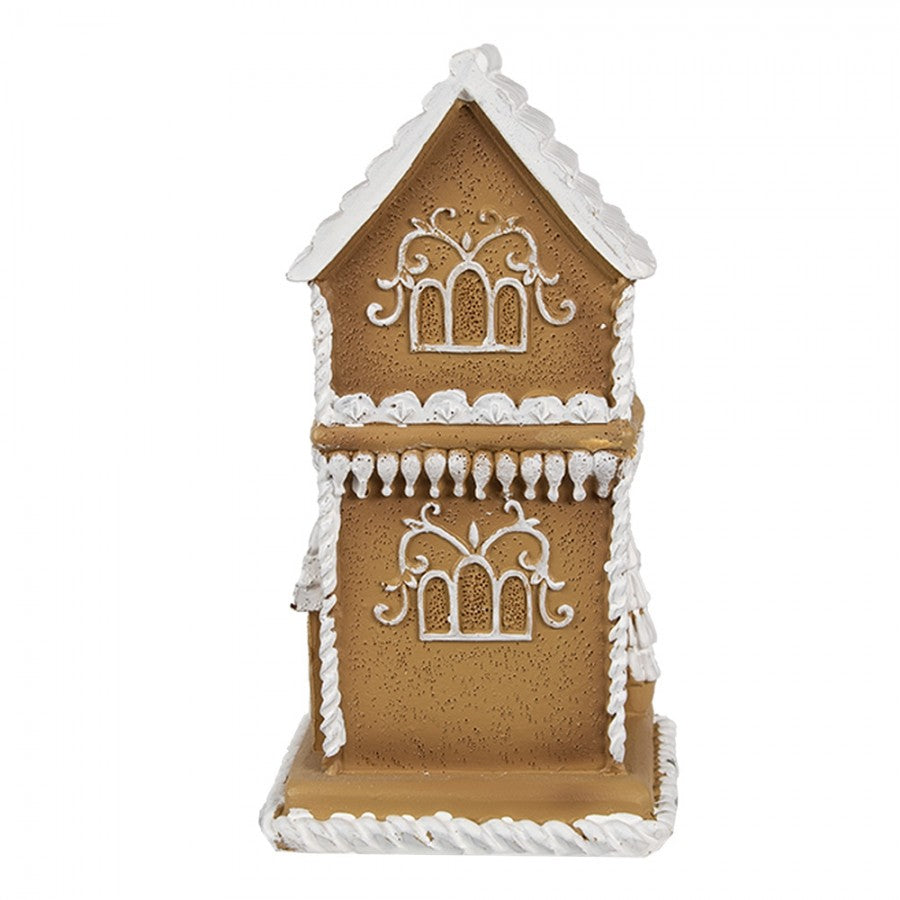 Juldekoration Inomhus hus med LED Brun Vit 8x8x15 cm