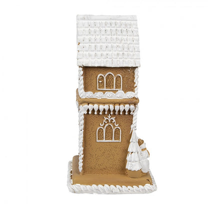 Juldekoration Inomhus hus med LED Brun Vit 8x8x15 cm