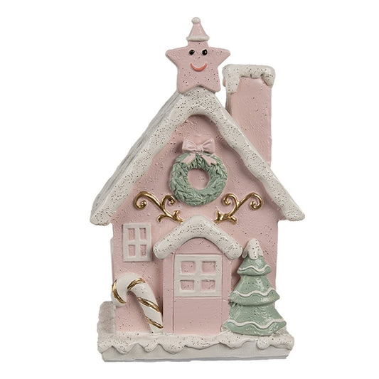 Juldekoration Inomhus hus med LED Rosa 10x8x15 cm