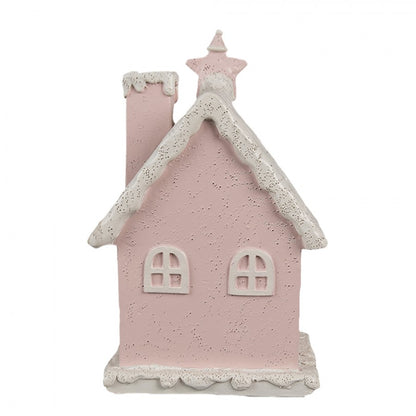 Juldekoration Inomhus hus med LED Rosa 10x8x15 cm