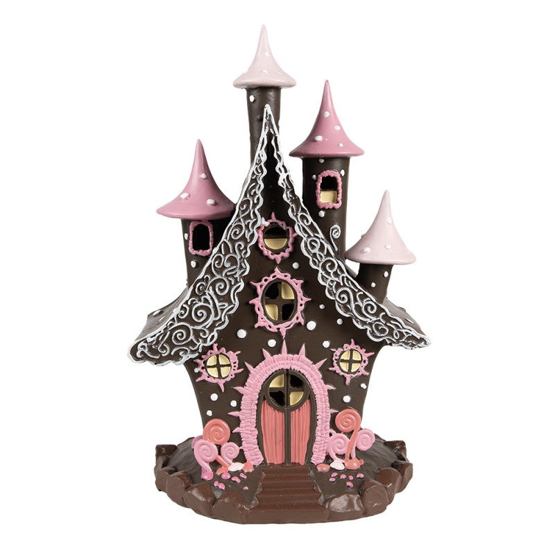 Juldekoration Inomhus hus med LED Brun Rosa 16x13x26 cm / 3xAA