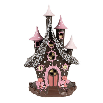 Juldekoration Inomhus hus med LED Brun Rosa 16x13x26 cm / 3xAA