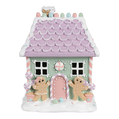Juldekoration Inomhus hus Grön Rosa Lila 17x14x21 cm