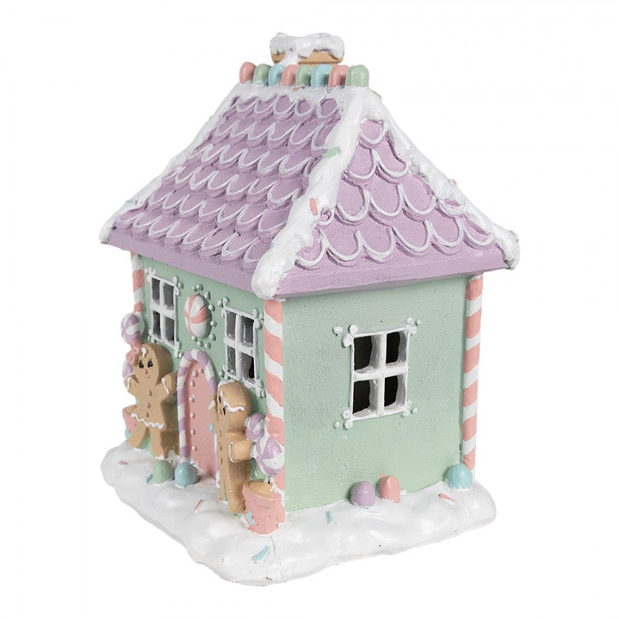 Juldekoration Inomhus hus Grön Rosa Lila 17x14x21 cm