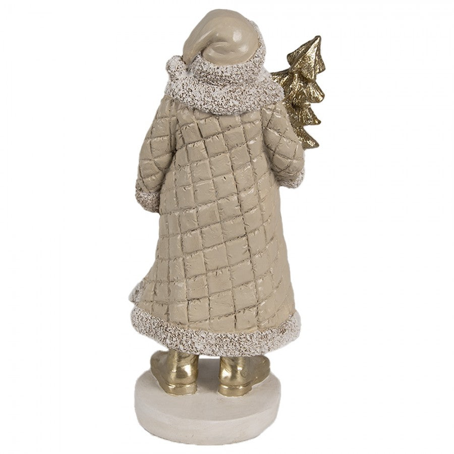 Juldekoration Inomhus Jultomten Beige Guldfärgad 10x8x21 cm