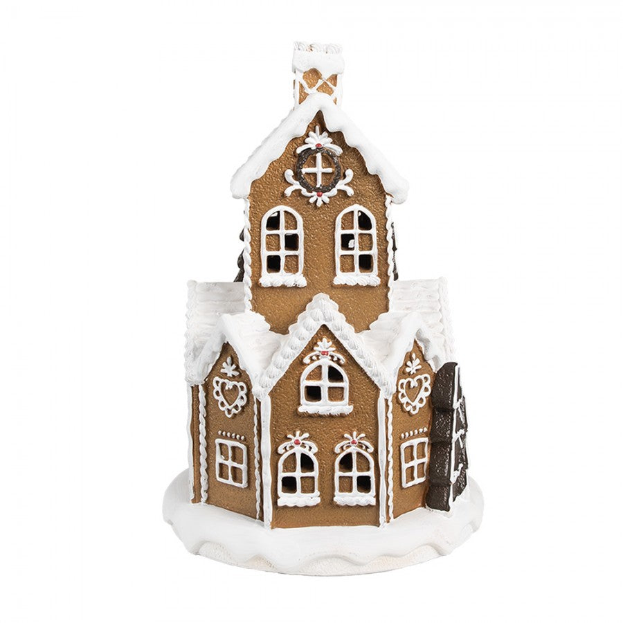 Juldekoration Inomhus hus med LED Brun Vit Ø 21x33 cm / 3xAAA