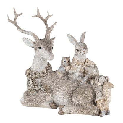 Juldekoration Inomhus Deer Grey 20x10x16 cm