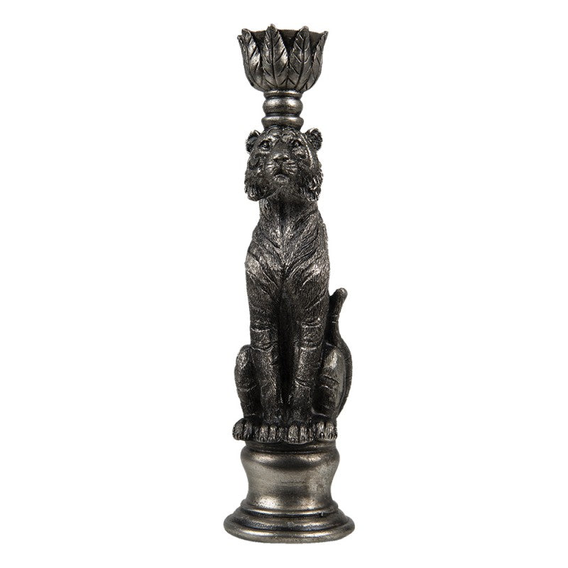 Ljusstake Tiger 8x7x25 cm Silver Poly