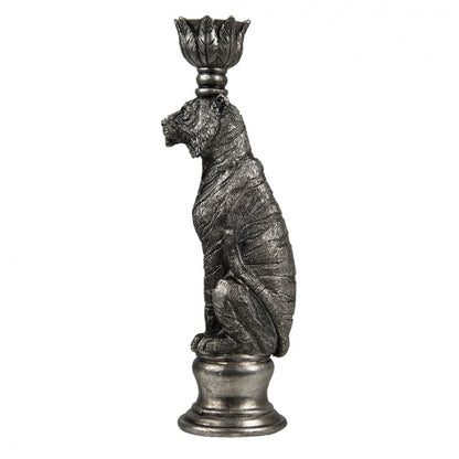 Ljusstake Tiger 8x7x25 cm Silver Poly