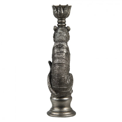 Ljusstake Tiger 8x7x25 cm Silver Poly