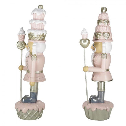 Juldekoration Inomhus Nötknäppare 2-pack 23 Cm Rosa Vit Polyresin