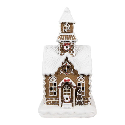 Juldekoration Inomhus hus med LED Brun, Vit 13x11x25 cm