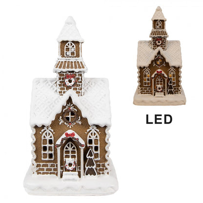 Juldekoration Inomhus hus med LED Brun, Vit 13x11x25 cm