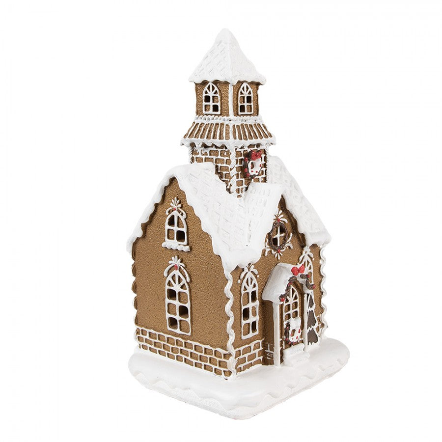Juldekoration Inomhus hus med LED Brun, Vit 13x11x25 cm