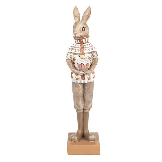 Påskdekoration Kanin 28 Cm Brun Beige Polyresin