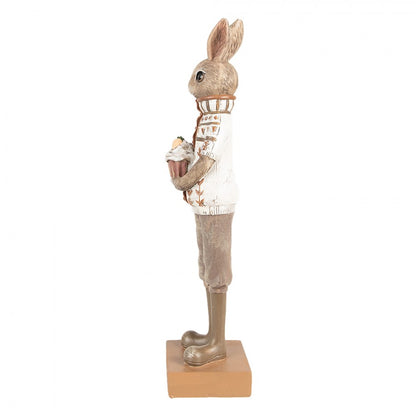 Påskdekoration Kanin 28 Cm Brun Beige Polyresin