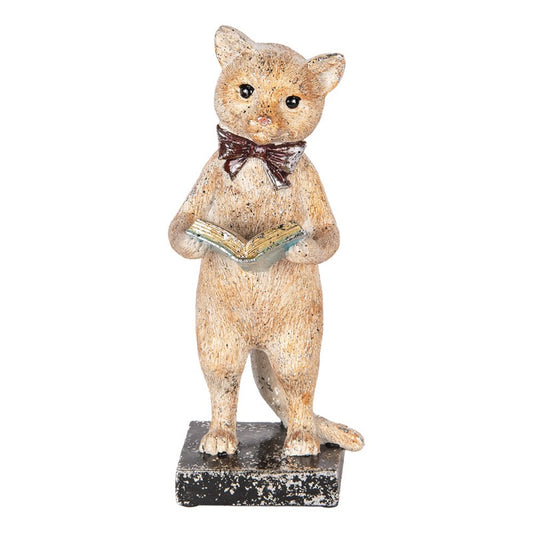 Dekoration Djur Katt 27 cm Beige Guldfärgad