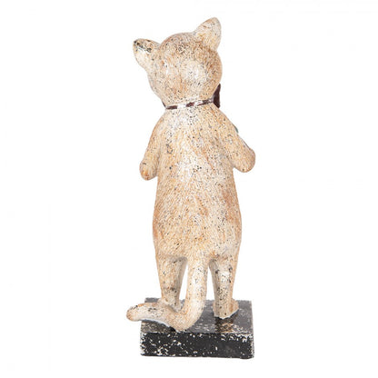 Dekoration Djur Katt 27 cm Beige Guldfärgad