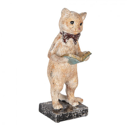 Dekoration Djur Katt 27 cm Beige Guldfärgad