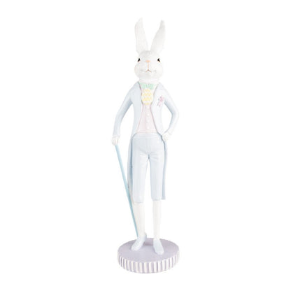Dekoration figur Ø 10x40 cm Vit Blå