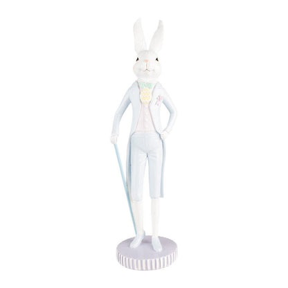 Dekoration figur Ø 10x40 cm Vit Blå