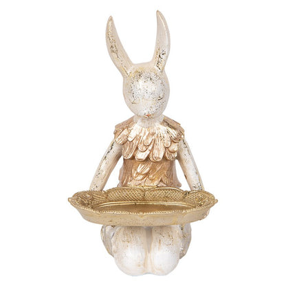 Påskdekoration Kanin 26 cm Beige Guldfärgad