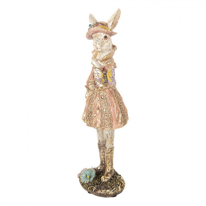 Påskdekoration Kanin 26 cm Beige Guldfärgad