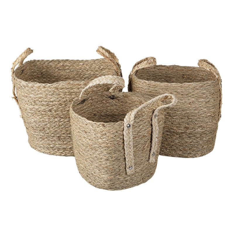 Dekorativ korg Förvaringskorg Brun 3-pack