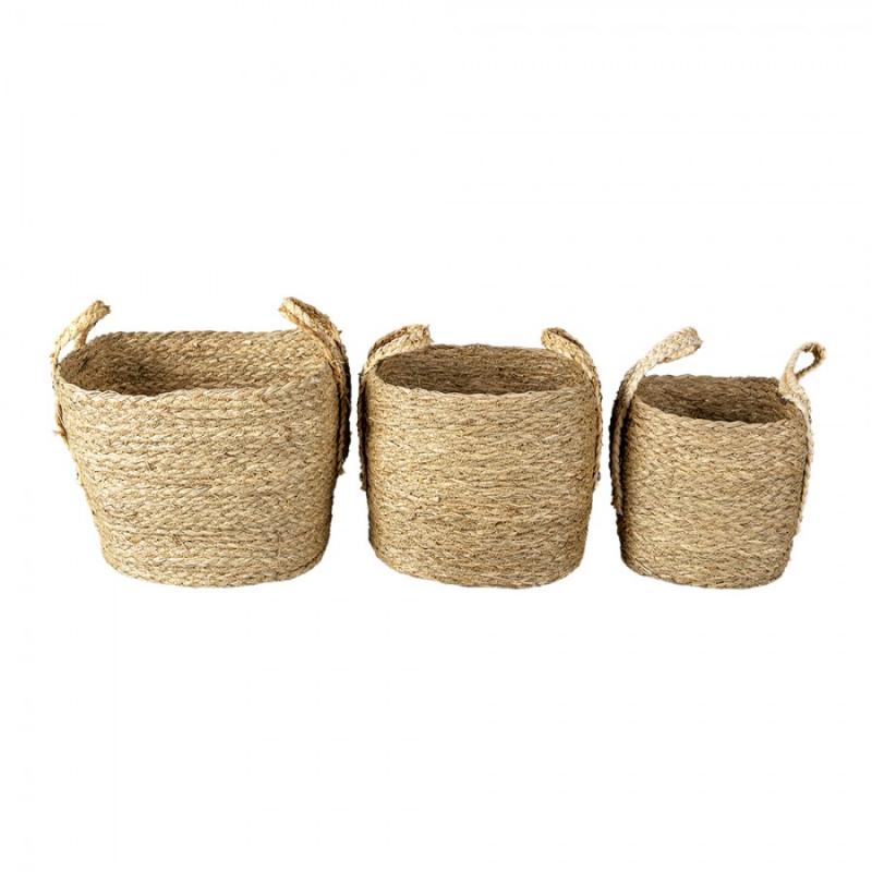 Dekorativ korg Förvaringskorg Brun 3-pack