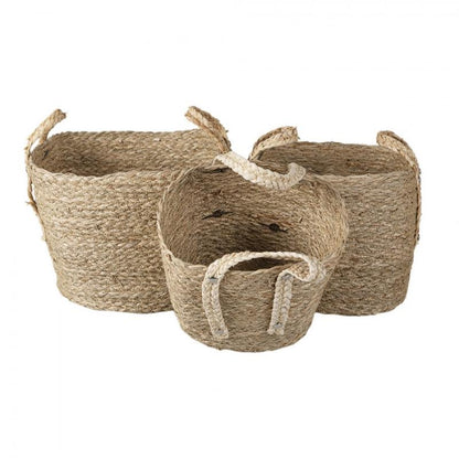 Dekorativ korg Förvaringskorg Brun 3-pack