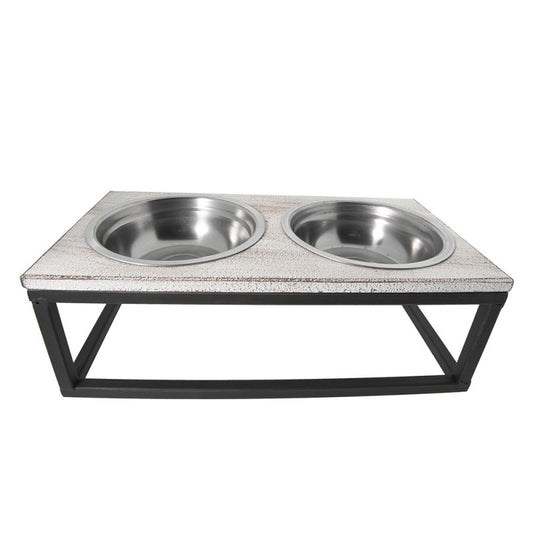 Matskål för hund och Kat Brun 30x15x10 cm / 2x200 ml