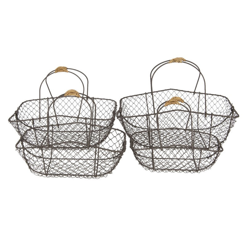 Dekorativ Korg Set om 4 Bruna Max 38x28x36