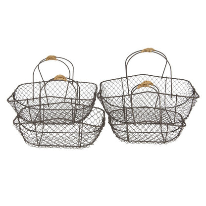 Dekorativ Korg Set om 4 Bruna Max 38x28x36