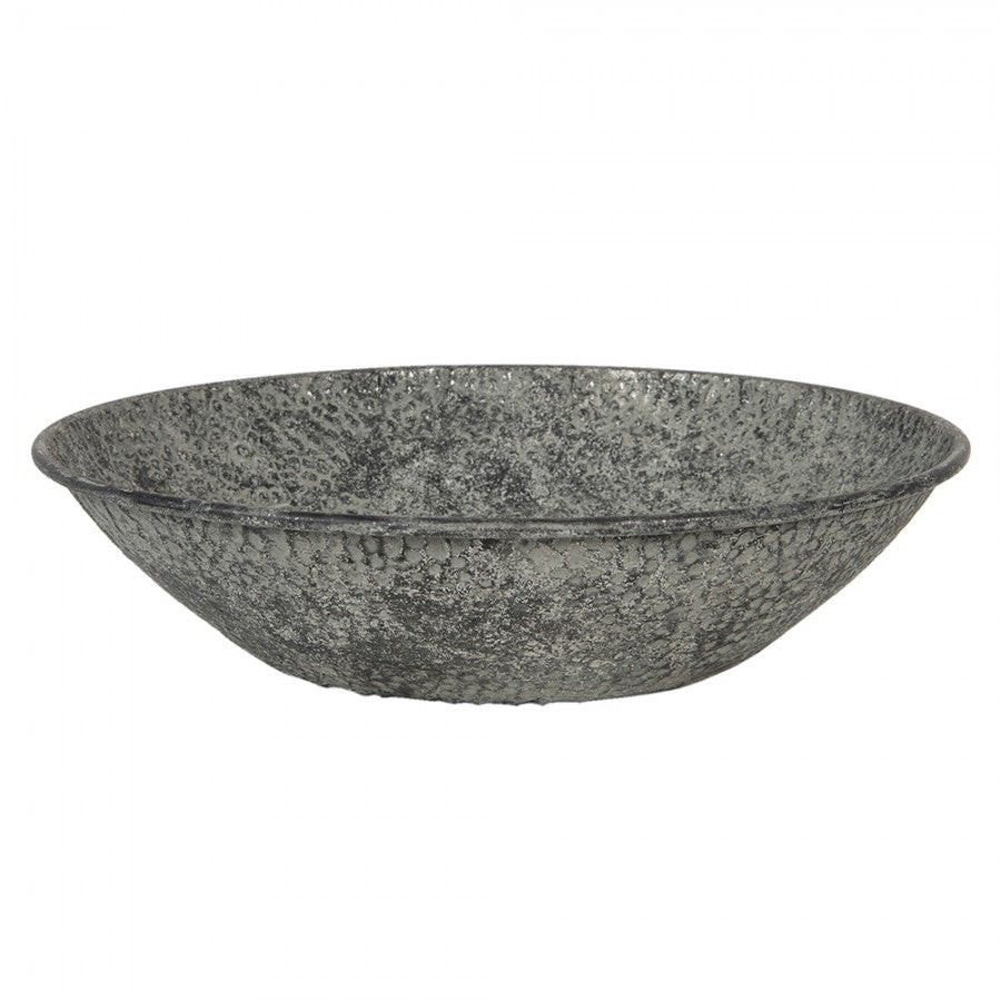 Dekorativ Skål Set om 2 Grå Ø 35x9 / Ø 41x10 cm