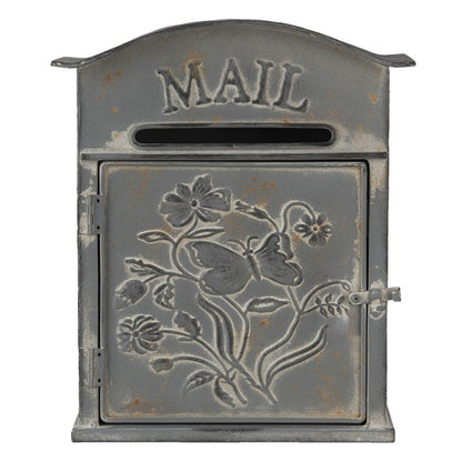 Tidskriftshylla Brevlåda Vägg 26x10x31 cm Brun Metall