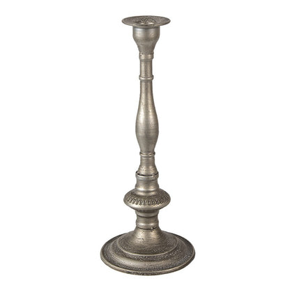 Ljusstake Silverfärgad metall Ø 12x32 Cm