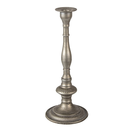 Ljusstake Silverfärgad metall Ø 12x32 Cm