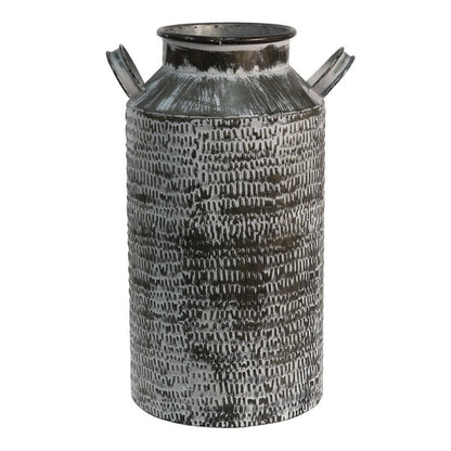 Dekorativ Kanna Mjölkkanna 19x17x33 cm Grå metall rund
