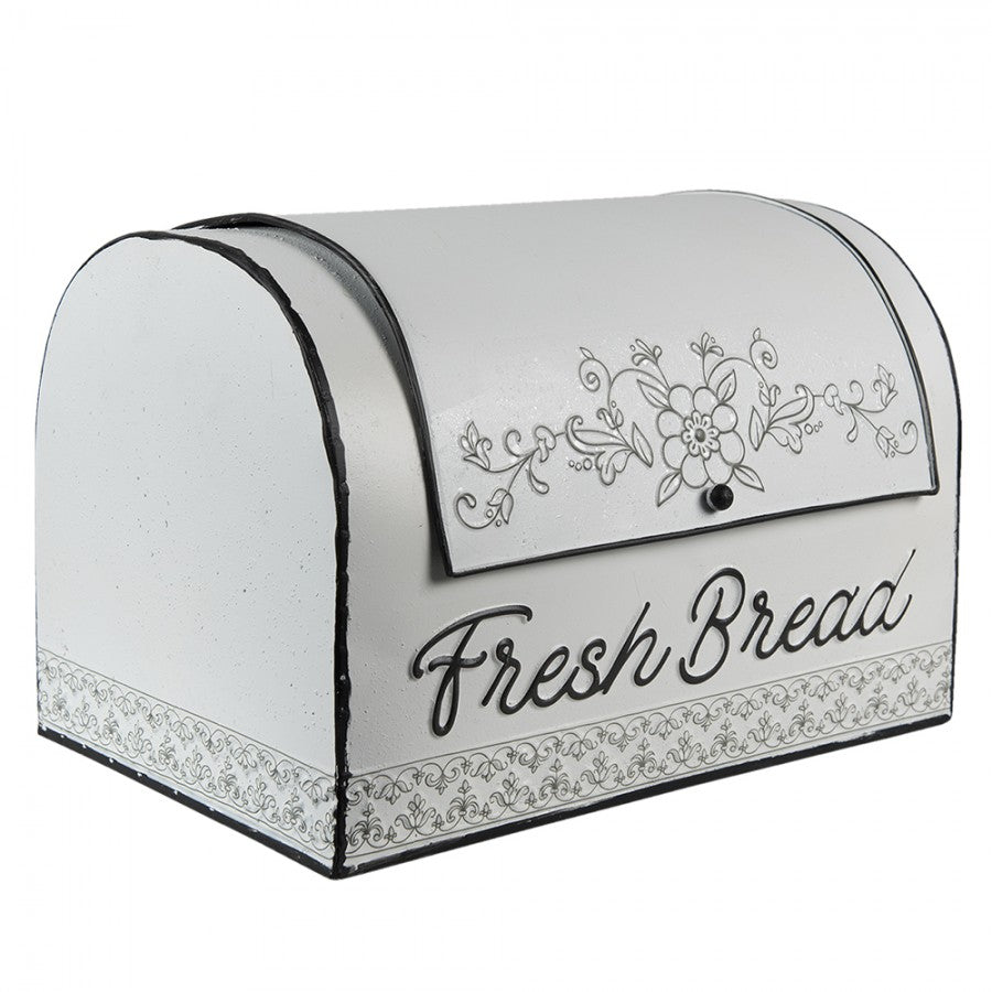 Redskapställ Kök Brödbox Metall Vit, Brun 30x20x20 cm