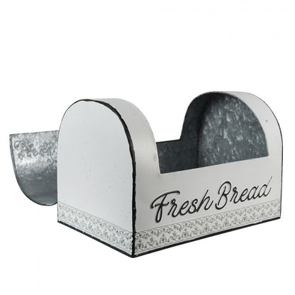 Redskapställ Kök Brödbox Metall Vit, Brun 30x20x20 cm