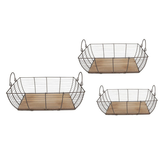 Dekorativ korg Förvaringskorg Grå 35x25x11 / 31x21x9 / 27x17x6 cm 3-pack