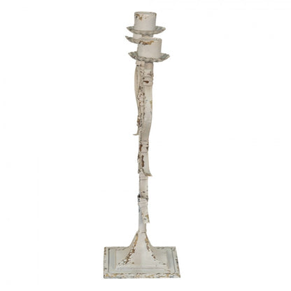 Ljusstake 28x12x42 Cm Vit metall