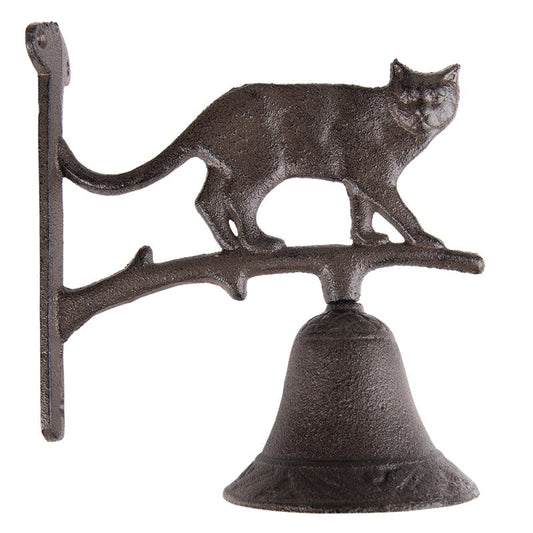 Utomhus Dekoration DIV. Gammaldags dörrklocka Gjutjärn Katt Brun 9x18x24 cm