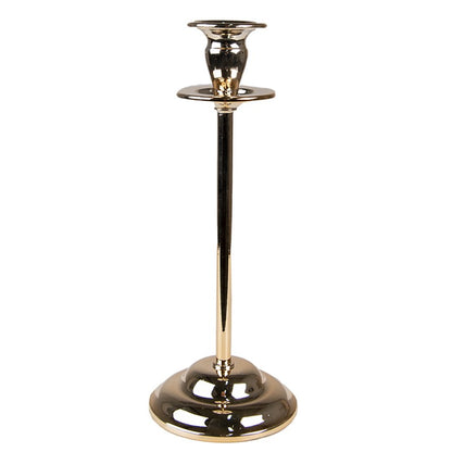 Ljusstake 25 Cm Guldfärgad Metall Rund